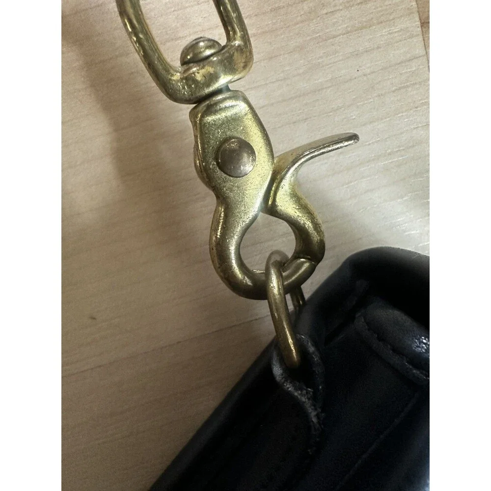 Vintage 90s COACH   Willis Black Satchel Purse w/ Gold Hardware